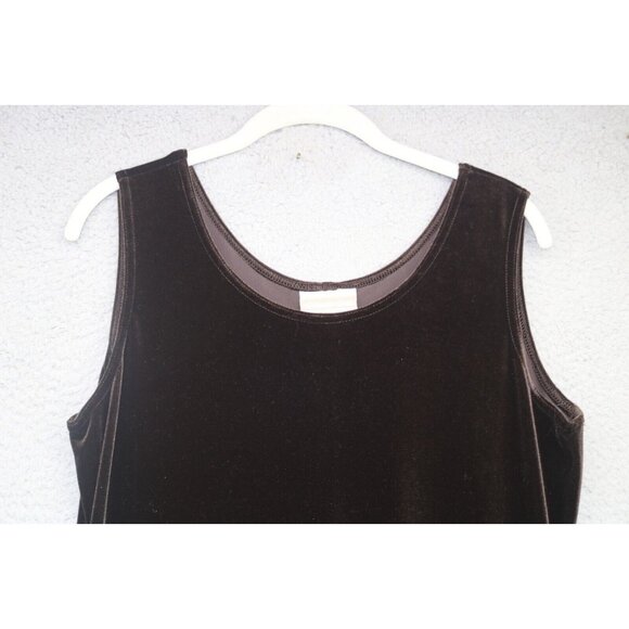 Coldwater Creek Vtg. Brown Velvet Sleeveless Maxi Dress-Medium/Petite-Whimsigoth - Picture 4 of 10